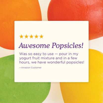 ZOKU Round Pop Molds - 4 Silicone Popsicle Molds with Reusable Sticks and Drip Guards, Easy-Release, BPA-Free
