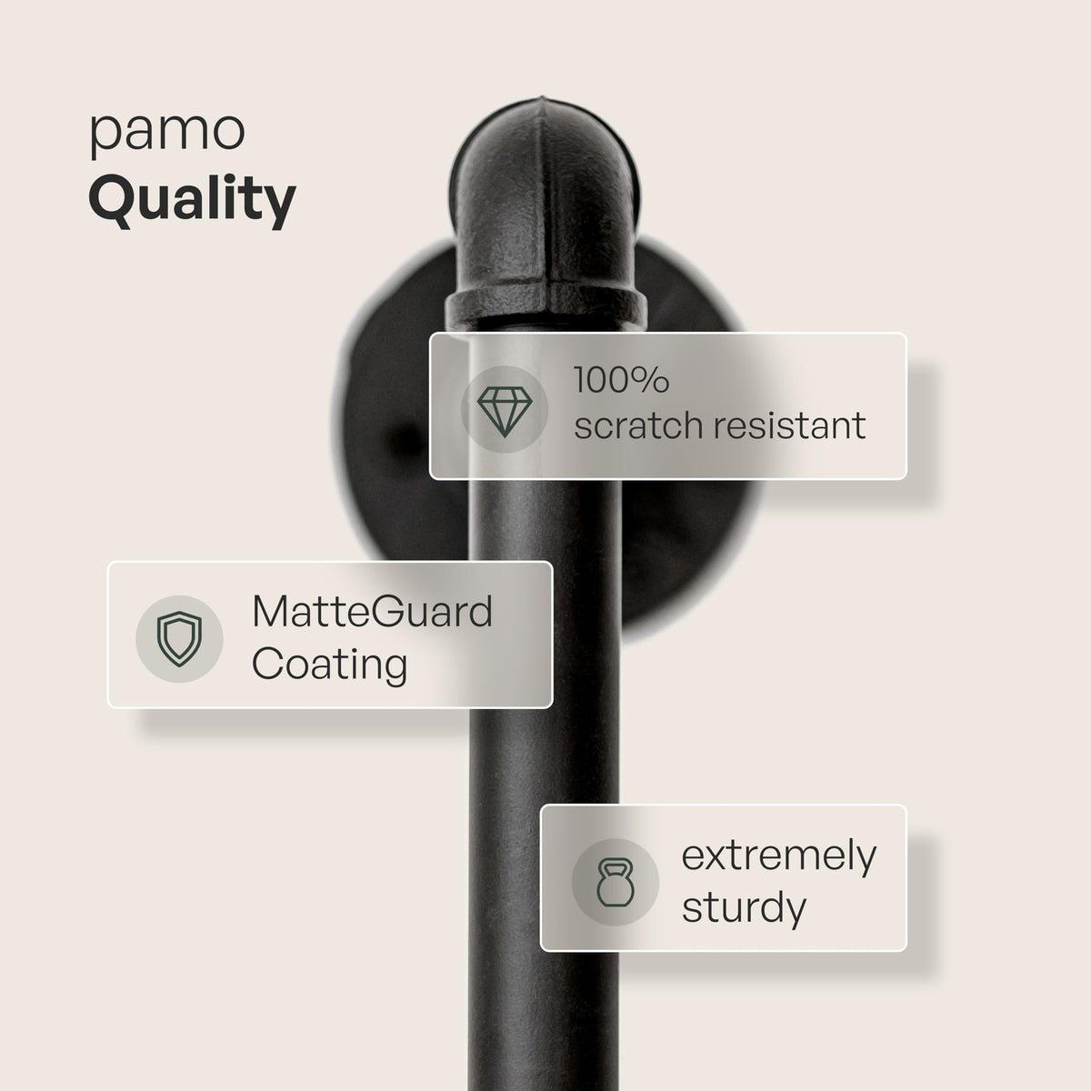 pamo Industrial Pipe Clothing Rack – Wall Mounted Black Closet System in Powder-Coated Steel – 79.13" W × 87.4" H – Easy Setup – Ideal for Walk-In Closets & Retail Use