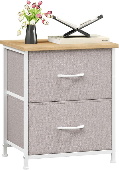 2 Closet Somdot Nightstand, Small Drawer Dresser End Table, Chest of Drawers, Bedside Table Night Stand End Table