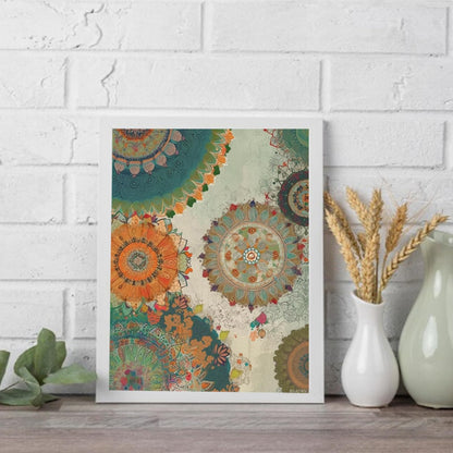 RGAJWIC Mandala Diamond Art Diamond Painting Vintage Flower Diamond Art for Adults Flower Gem Painting Crafts for Christmas Gift Art Craft Kit 12x16 inch