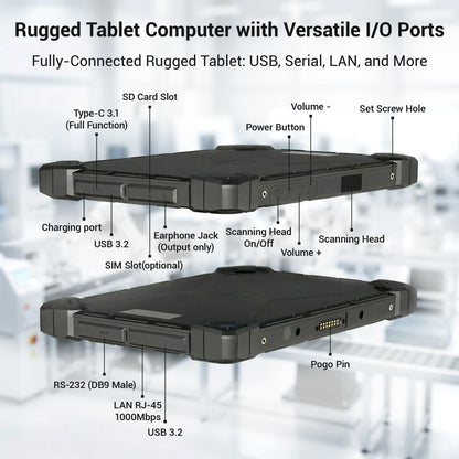 Rugged Tablet PC-HEIGAOLAPC Industrial Tablet Computer 10.1" Win11 Pro, IP67 Waterproof, Shockproof & Dustproof, 8000mAh Battery, N100 Processor, 8GB RAM 128GB SSD,4G LTE,GPS,1280*800, Type-C, RS232