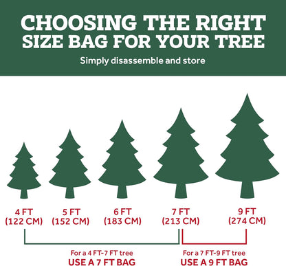 ZOBER Christmas Tree Storage Bag - 600D Oxford Fabric, Waterproof & Tear-Proof - Fits 9 Ft Trees - Red