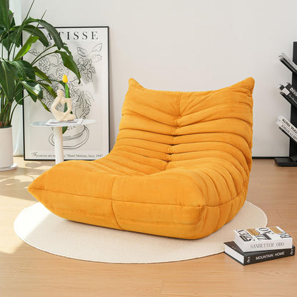 High-end Bean Bag Chairs for Adults Giant Bean Bag Chair Memory Foam BeanBag Chair Bean Bag Sofa Fireside Beanbags Lazy Sofa for Living Room Bedroom Office Suede Yellow