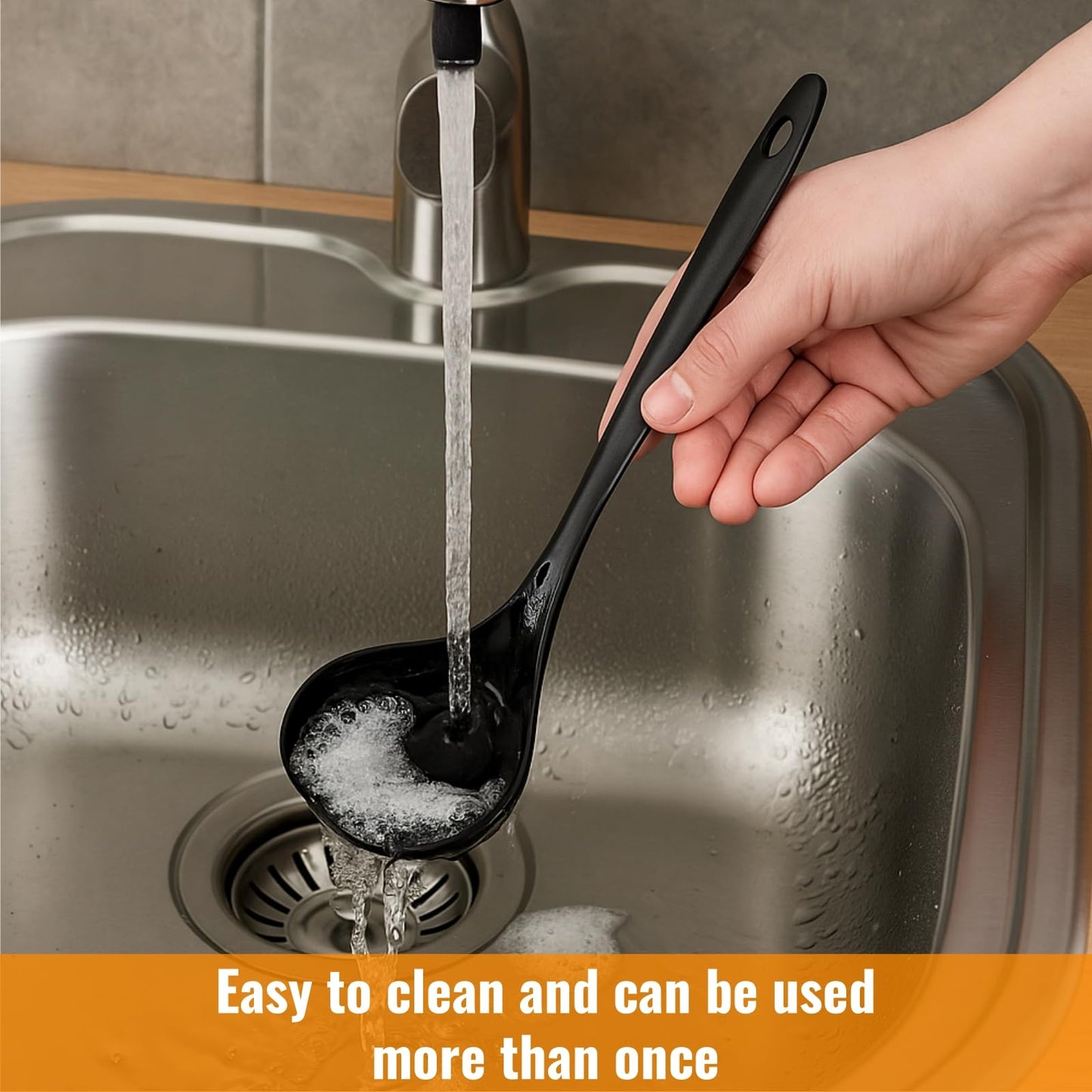 Acshio 40 Pack Plastic Ladle Spoons, 9 Inch Disposable Large Serving Spoons with Long Handle, Heat Resistant Soup Ladle Bulk for Party Catering Buffet Restaurant