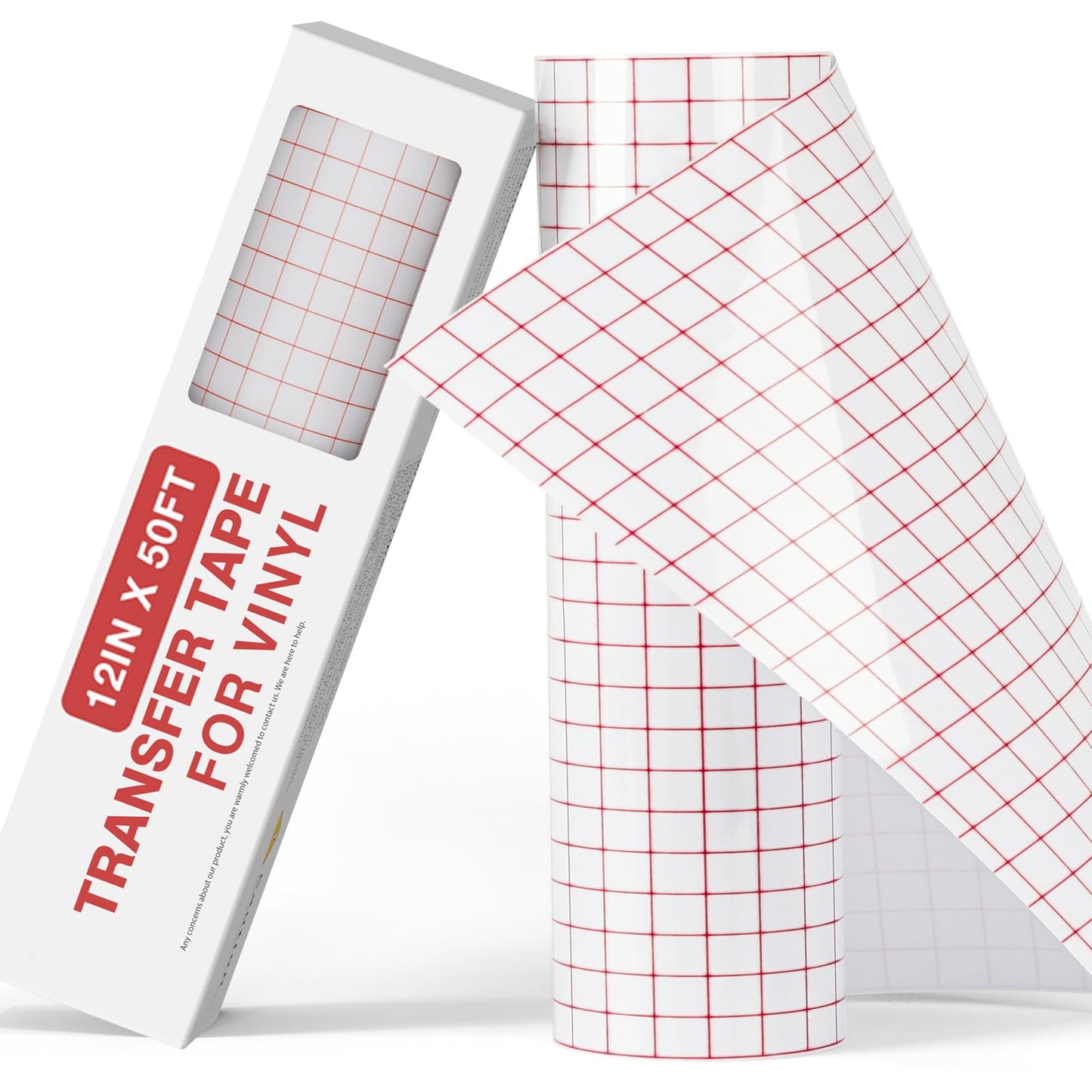 YRYM HT Clear Vinyl Transfer Paper Tape Roll - 12 x 50 FT w/Alignment Grid Application Tape Compatible with Cricut Explore & Maker Machines, Adhesive Vinyl for Decals, Signs, Windows, Stickers