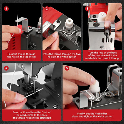 Cordless Bag Closing Machine with 2x3.0A Batteries, Brushless Motor, Battery Bag Sewing Machine Portable Bag Closer Stitcher Packing Machine for Feed Sacks, Rice Bags, Burlap Sack