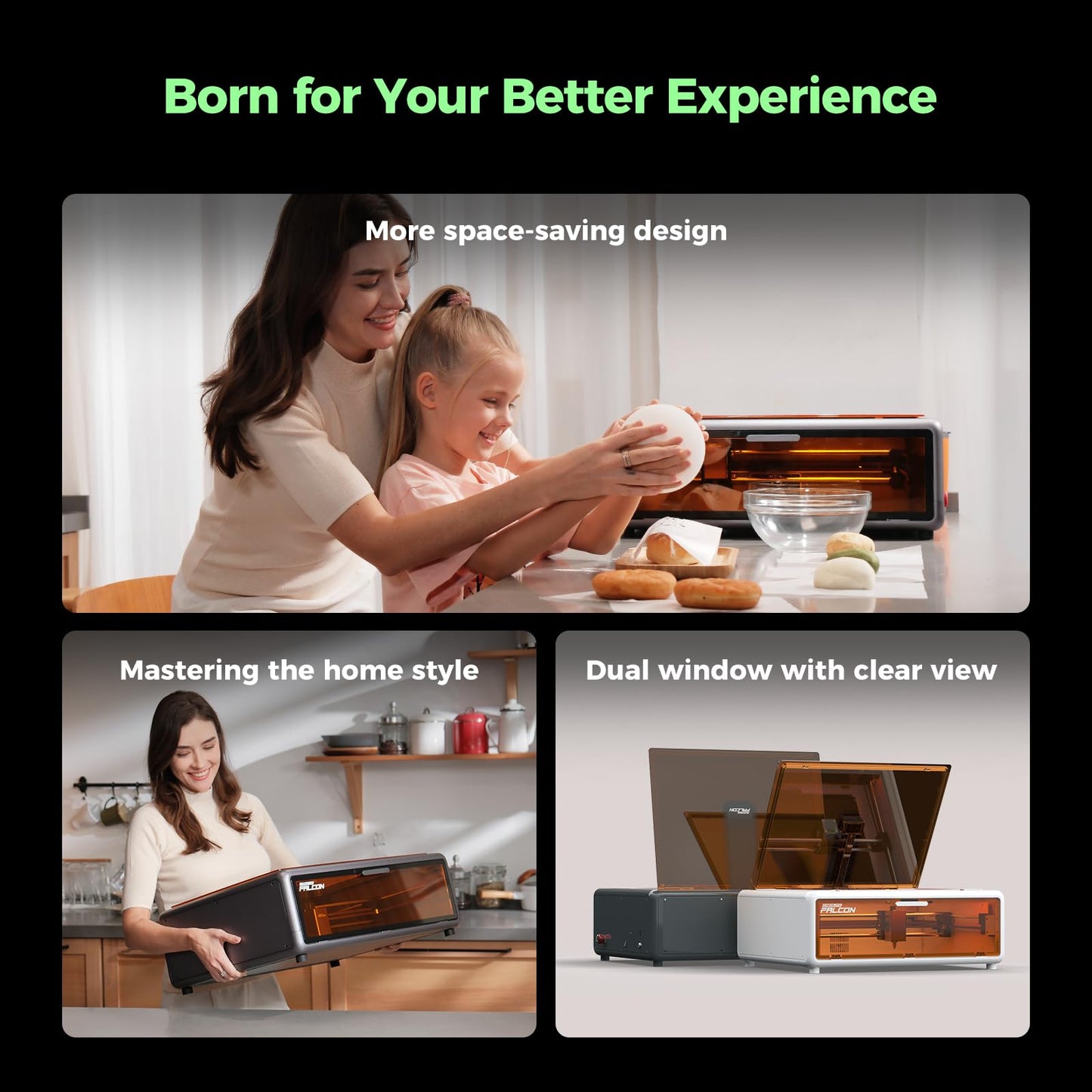 Creality Falcon A1 10W Laser Engraver, 80W Powerful Output, Fully Enclosed, 600mm/s Speed, HD Camera Auto Positioning, Pre-Assembled&Smart Material Recognition, Ideal for Wood & Metal, Class 1 Safety