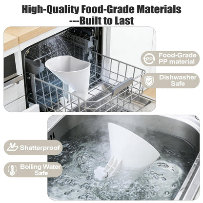 WANLISS Flour Funnel for Kitchen Aid Mixer,KitchenAid Accessories and Attachments for Multiple Stand Mixers 3.2Qt-7Qt,Wide Mouth Pouring Chute Durable Dishwasher Safe Baking Mothers Day Gift for Women