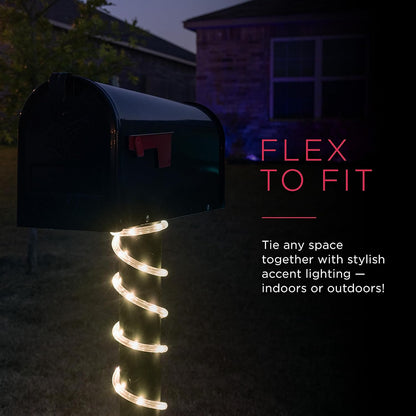 16ft 3000K, 54503 UltraPro LED Rope Lights, Classic Clear Rope, Warm White Light Indoor/Outdoor, Flexible, Linkable