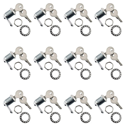 Replacement Lock & Key Set – Compatible with Rubbermaid® Commercial Cart 6181 | FG6181L20000 | 12 Locks with 24 Keys – (12 PK)
