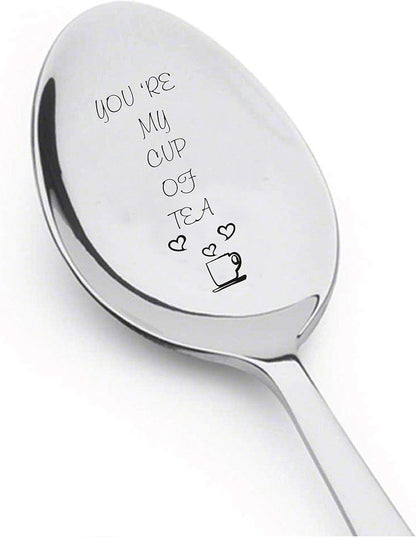 You're My Cup of Tea Spoon - Engraved Spoon for Hot Tea, Unique Housewarming Gift Ideas