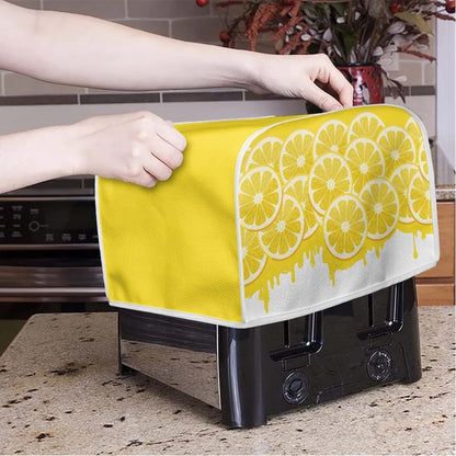 Toaster Cover 2 Slice, Yellow Lemon Washable Protector, Dustproof Kitchen Appliance Accessories, Women Gift
