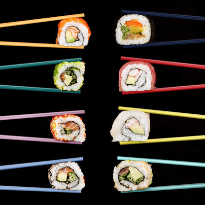 Boao 24 Pairs Colorful Chopsticks 9 Inch Reusable Fiberglass Chop Sticks Bulk Dishwasher Safe Lightweight Chopsticks Set Party Favor (Muticolor)