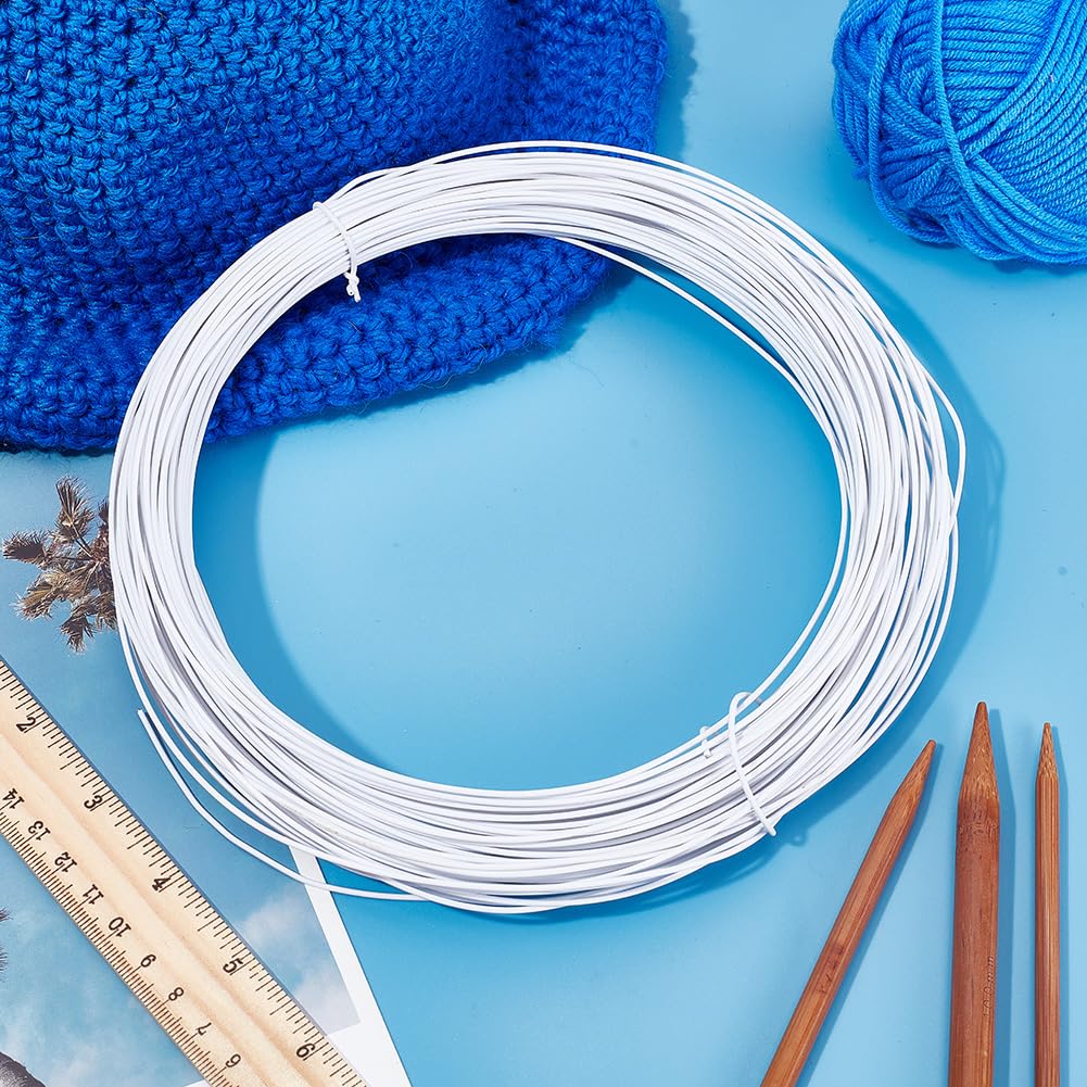 HOBBIESAY 43.74 Yard 0.06inch White Floral Wires Metal Memory Wire Bendable Anodized Metal Wire Iron Craft Sculpting Flexible Modeling Wires for Sculpting Hat Styling Strip