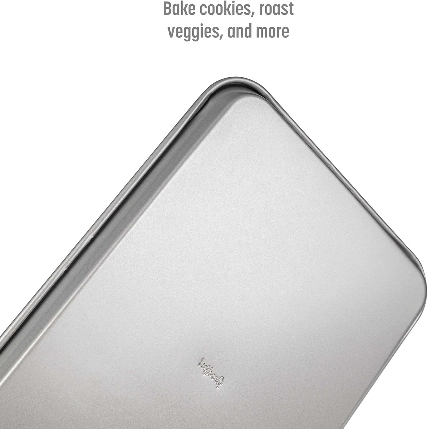 Goodful Nonstick Cookie Baking Sheet Set, Heavy Duty Carbon Steel, 2-Pack Bakeware Set, Dishwasher Safe, Gray
