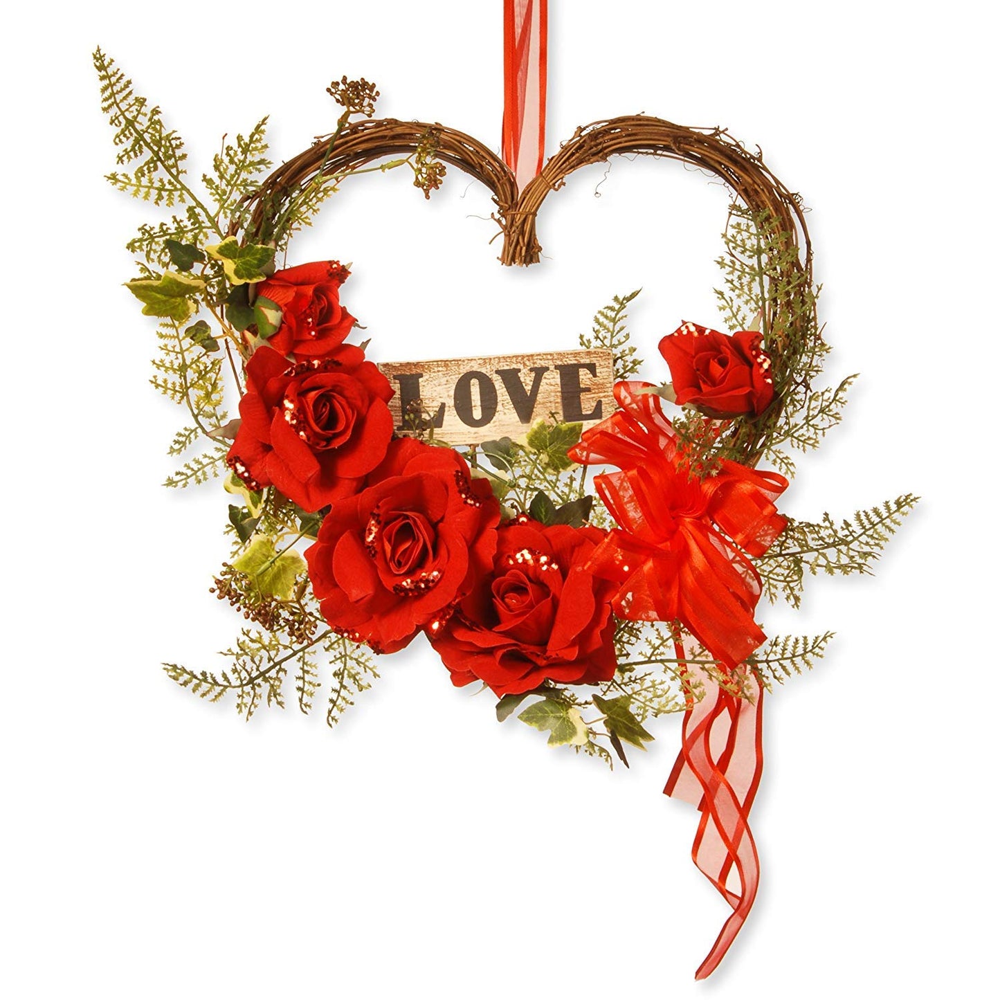 Amyzor Heart Shape Natural Grapevine Wreath Ring DIY Craft Vines Base Grapevine Roll for Rustic Summer Fall Christmas Wreath Door Garland Home Wedding Party Decor Gift Hanging Decor Wreaths Supplies