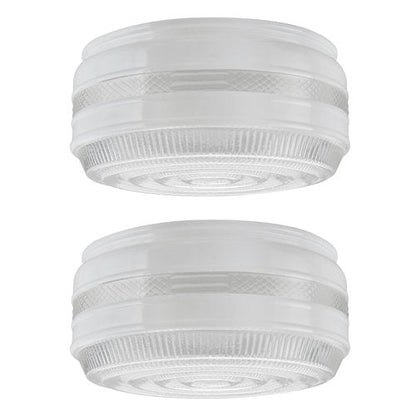 Aspen Creative 23604-02, 6" Clear And White Drum Replacement Glass Shade For Ceiling Fixture, Fitter: 5-5/8", 6" D x 3-1/4" H, 2 Pack