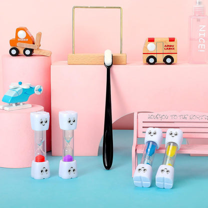 Weewooday 4 Pieces Toothbrush Timer for Kids - 2 Minute Sand Timer for Proper Tooth Brushing (Blue, Red, Purple, Yellow)