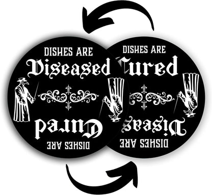 Gothic Kitchen Decor Plague Doctor Mask Dishwasher Magnet, Clean Dirty Sign for Home & Office, Ideal Gift for Gothic