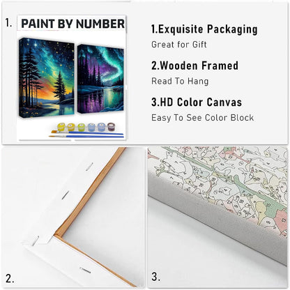 KYOQFVN 2 Pack Paint by Numbers Kit for Adults - Acrylic Easy Framed Canvas Arts and Crafts 8x12inch