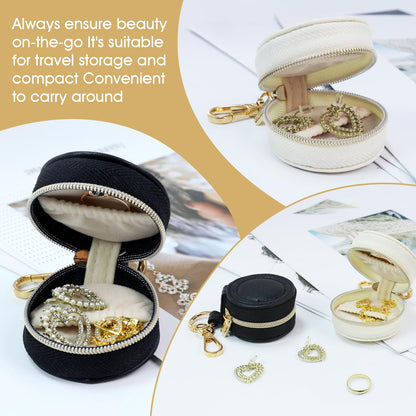 AUUTI Portable Ring Keychain Holder - White Jewelry Holder