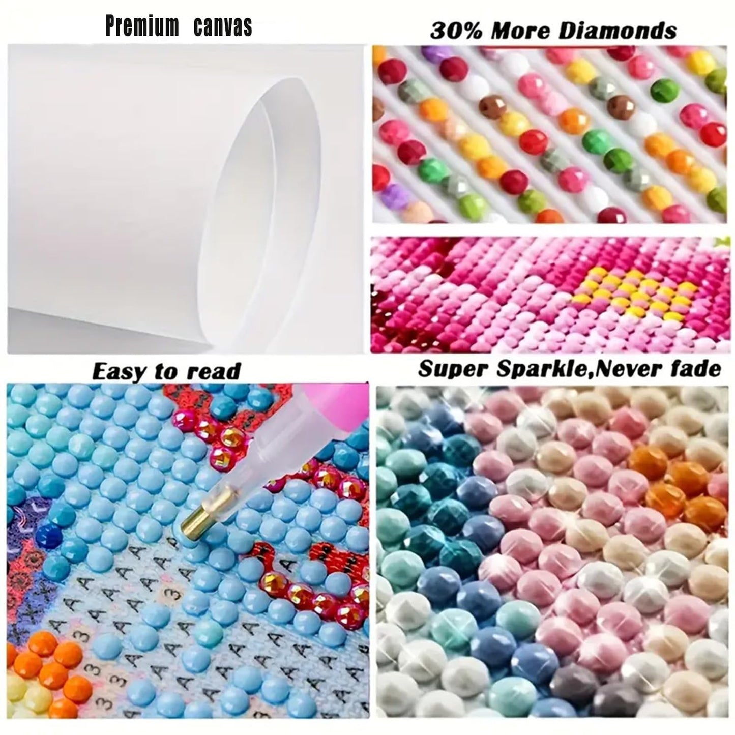 BYGFHLYW Diamond Art Painting Kits for Adults, Sea of Flowers 5D Diamond Painting Dots Art Kits for Adults Beginner, Flowers DIY Full Round Gem Crystal Art Paint by Diamond, Home Wall Decor 12x 16 in
