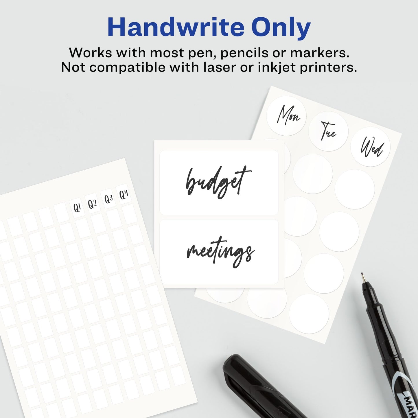 Avery Multi-Use Removable Labels, 3/8" x 5/8", White, Non-Printable, 1,008 Blank Labels Total (5414)