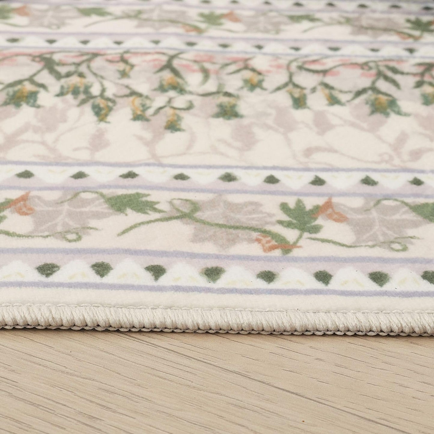 Rugcomf Runner Rug Impressionist-Style Vintage Kitchen Rugs Non Slip Washable Soft Carpet Runner for Kitchen Laundry Bedroom Bathroom, Beige