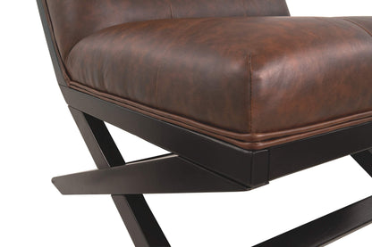 Signature Design by Ashley Sidewinder Mid-Century Modern Faux Leather Accent Chair, Brown
