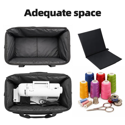 Aiseaulis Sewing Machine Carrying Case with Removable Padding Pad, Portable Sewing Machine Bag with Shoulder Strap for Most Standard Size Singer,Brother,Janome and Sewing Accessories, Grey