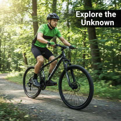QARSWA 27.5 Inch Mountain Bike for Men and Women, Lightweight Aluminum Frame MTB with Dual Disc Brakes & 21-Speed Trigger Shifter, Comfort Foam Seat Adult Bicycle for Trail & Outdoor Riding,Black