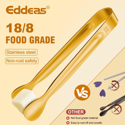 12 PCS Small Serving Tongs, 6" Mini Gold Sugar Tongs, Stainless steel Small Kitchen Tiny Food Tongs for Serving Food, Coffee Bar, Tea Party, Desserts Party and Ice Bucket