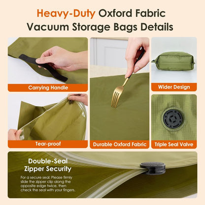 Bfhosehold Heavy Duty Vacuum Storage Bags with Electric Pump & Hand Compression, 4 Pack Vacuum Seal Bags for Clothing, Bedding, Space Saver Bags Includes Smart QR Code for Inventory Tracking