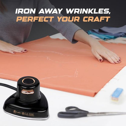 EcoNour Mini Travel Iron & Steamer - 2-in-1 Design with Temperature Control & Non-Stick Soleplate | Compact & Portable for Crafting, Quilting, Sewing