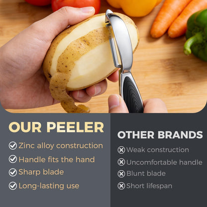 Selthoo One-piece vegetable peeler with ergonomic non-slip handle and sharp blade, sturdy and durablethe perfect