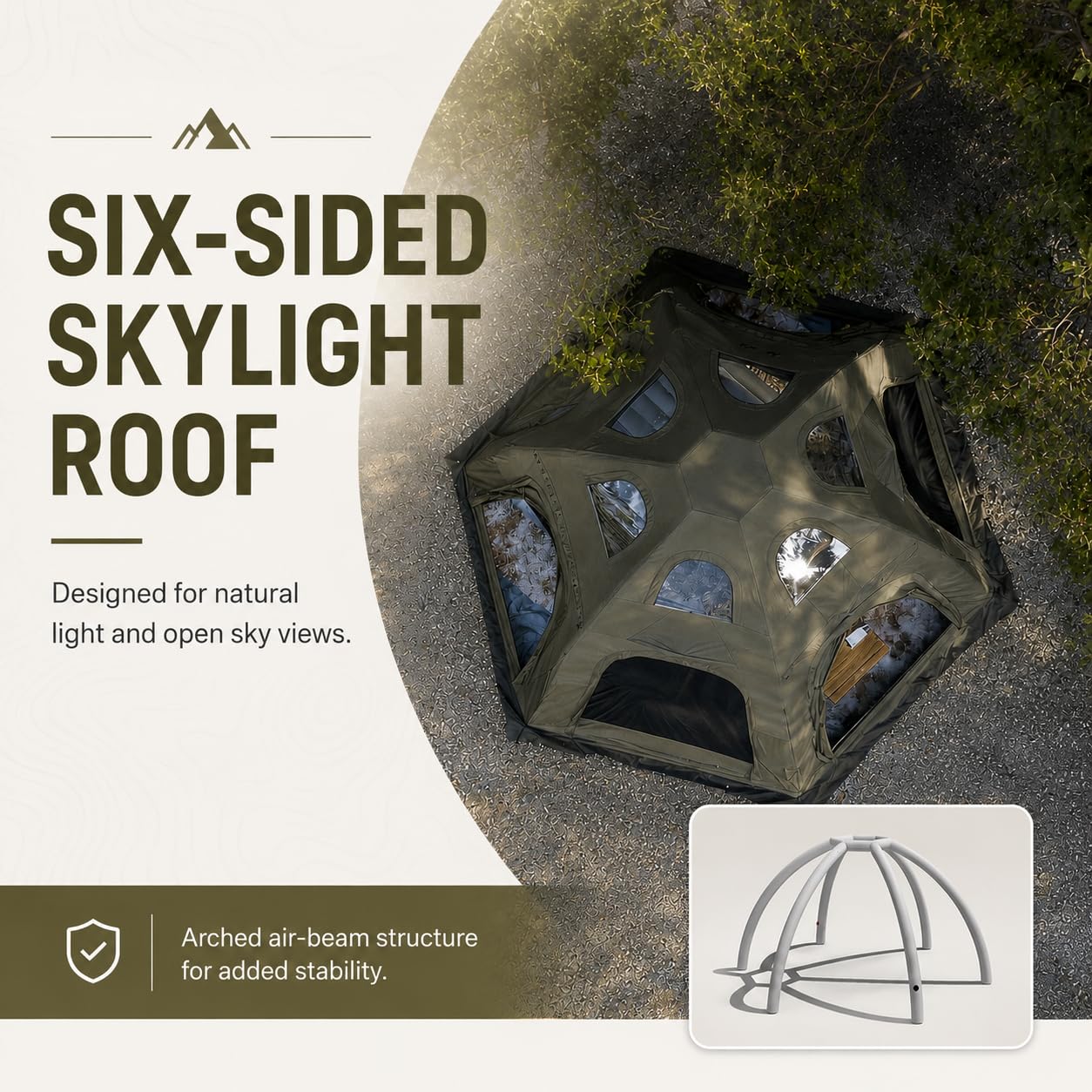 SENLEETO Inflatable Tents for Camping 6-8 People,174.81 Square Feets Igloo Tent, Inflatable Hot Tent with Stove Jack 4 Season Blow up Tents Waterproof Glamping
