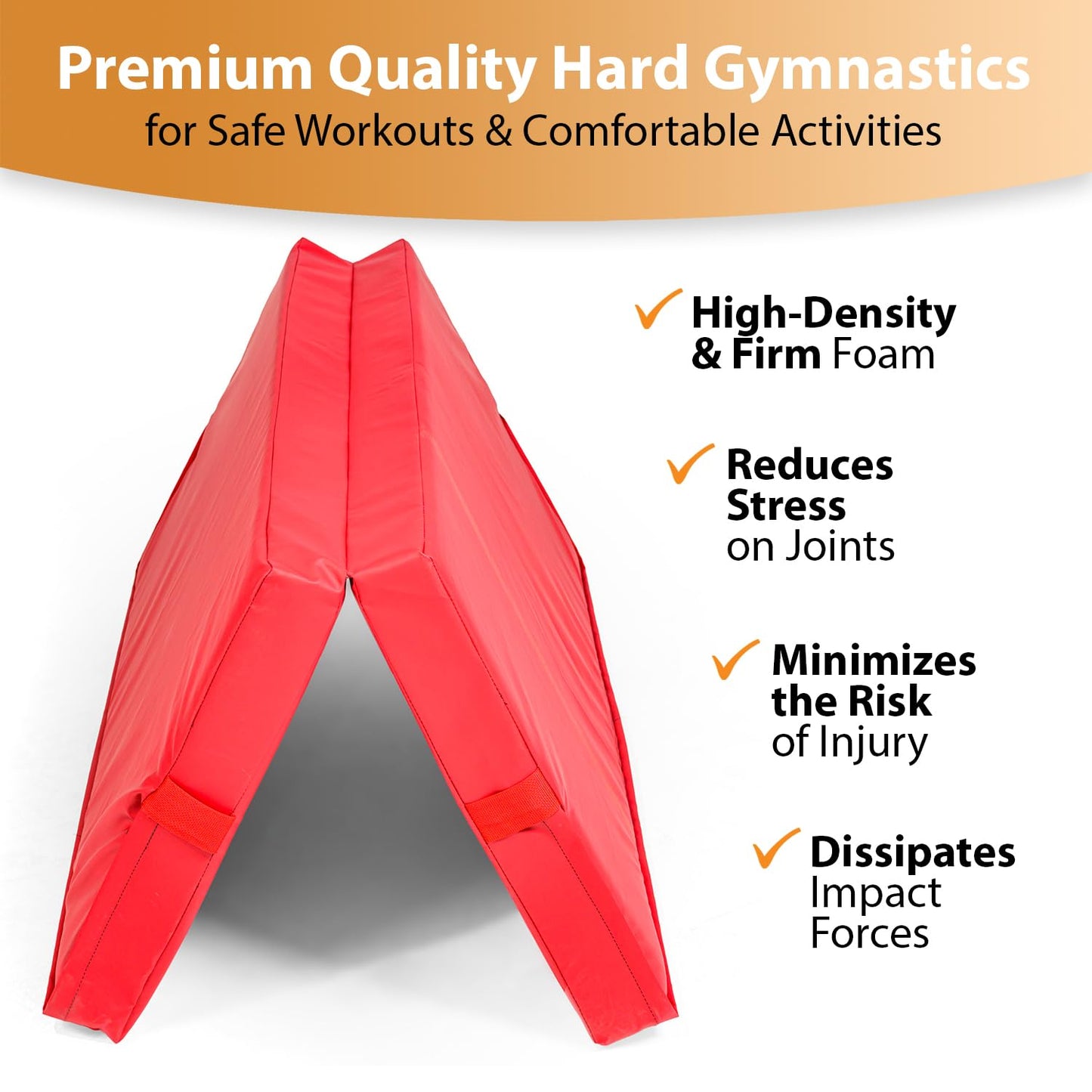 Foamma Gymnastics Mat for Kids & Adults, 4" Thick, 4 ft x 6 ft, Red – High-Density Landing Mat with Waterproof Cover, Ideal for Tumbling, Wrestling & Gymnastics Equipment for Indoor/Outdoor Use