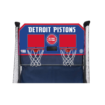 Pop-A-Shot - Home Dual Shot with Detroit Pistons NBA Graphics l Sensor Scoring l 16 Game Modes l 7 Balls l Foldable Storage l for All NBA Fans
