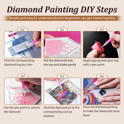 Aestalrcus 12 Pcs Small Diamond Art Kits, National Park Landscape Diamond Art Kits for Adults, DIY Square Diamond Painting 3-Hour Gem Painting for Gift Home Desktop Decor 6.7x8.3 Inch(Without Frame)