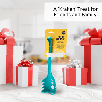 OTOTO Papa Nessie Pasta Server, Spaghetti Spoon - Food Grade & BPA Free Pasta Spoon Server - Dishwasher Safe & Heat Resistant Spaghetti Server, Pasta Fork 11.22x3.35x2.17 in