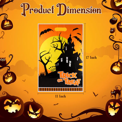 Srenta Halloween Bags - 50 Piece Set, 11x17 Inches, Plastic, Candy, Goody, Gift, Party Favor Supplies