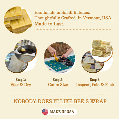 Bee's Wrap Beeswax Wraps for Food - Cut to Size 14x52" Beeswax Wrap Roll - Plastic Free Made in USA Reusable Natural Food Wrap - Honeycomb