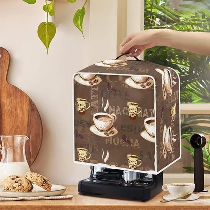 Coffee Maker Dust Cover Monstera, Foldable Washable Coffee Machine Cover with Top Handle, Protective Covers Home
