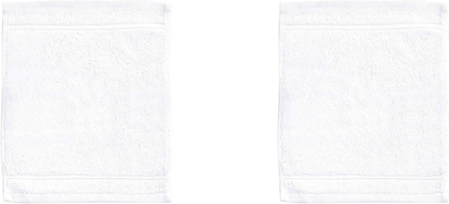2-Piece Set 100% Qute Home Personalized Custom Washcloths Cotton, Soft & Absorbent Embroidered Name or Monogram Hotel