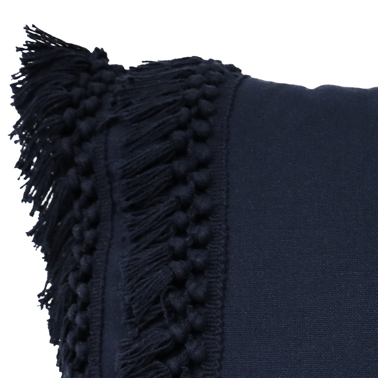 Lush Decor Modern Tassel Decorative Throw Pillow, 20" W x 20" L, Navy - Square Pillow - Throw Pillows For Bed, Couch, Or Chair