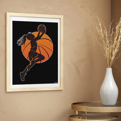 YEEIFFD Basketball Woman Adults Diamond Painting Pictures DIY Art Crafts Kits for Home Wall Decoration 12x16 Inch