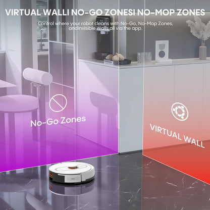 Bagotte Robot Vacuum and Mop Combo, 6000Pa Robotic Vacuum with Mapping, Self-Emptying Station for 90 Days Hands-Free Cleaning, LiDAR Navigation,Wi-Fi/App/Alexa Voice Control, for Carpets&Hard Floors