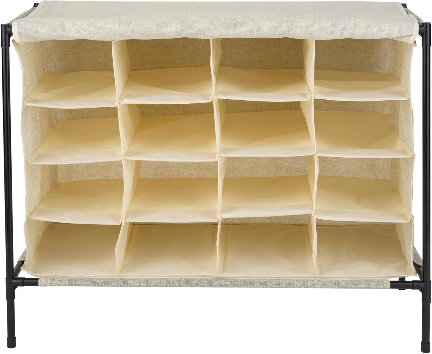 16 Closet Simplify Pair Shoe Rack with Cover | Stackable | Storage & Organization | | Bedroom | Entryway | Beige