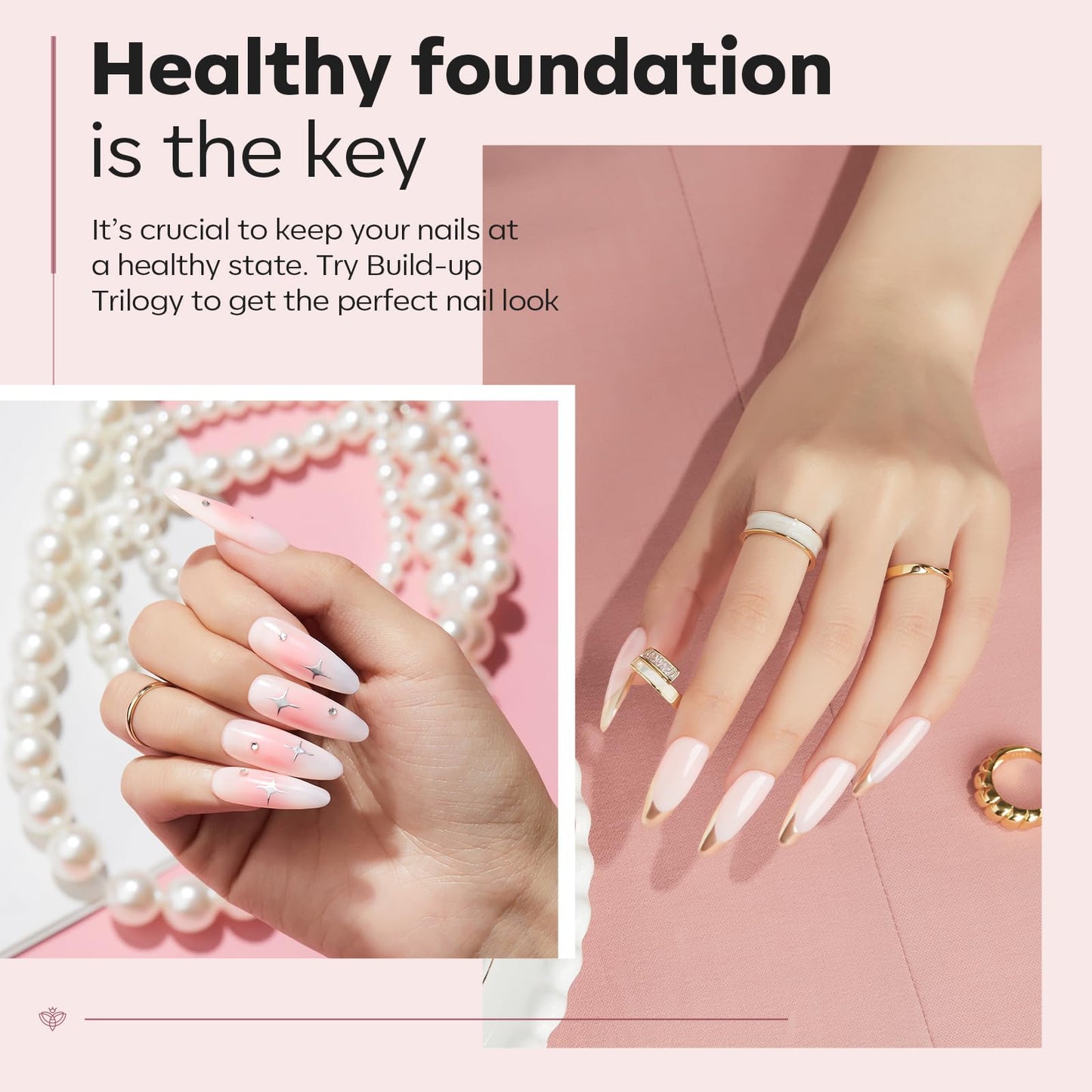 modelones Builder Nail Gel with Gel Top Coat, 3Pcs Clear Builder Nail Kit for Thickening Apex Building Extension Rhinestone Gel Tips Glue, U/V LED Lamp Cured for Home DIY Salon Girls
