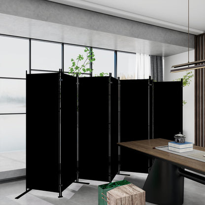 T&Jero 8-Panel Folding Room Divider, 6ft Tall Portable Privacy Screen Wall for Home and Office, Modern Freestanding Partition Separator for Bedroom, Studio, 173" Wide x 71" High, Black